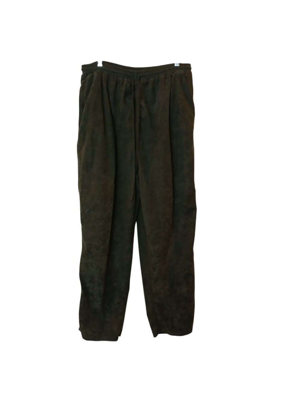 Kaktus Olive Green Print Lounge Pants XL 100% Polyester Velour Pockets #I-5